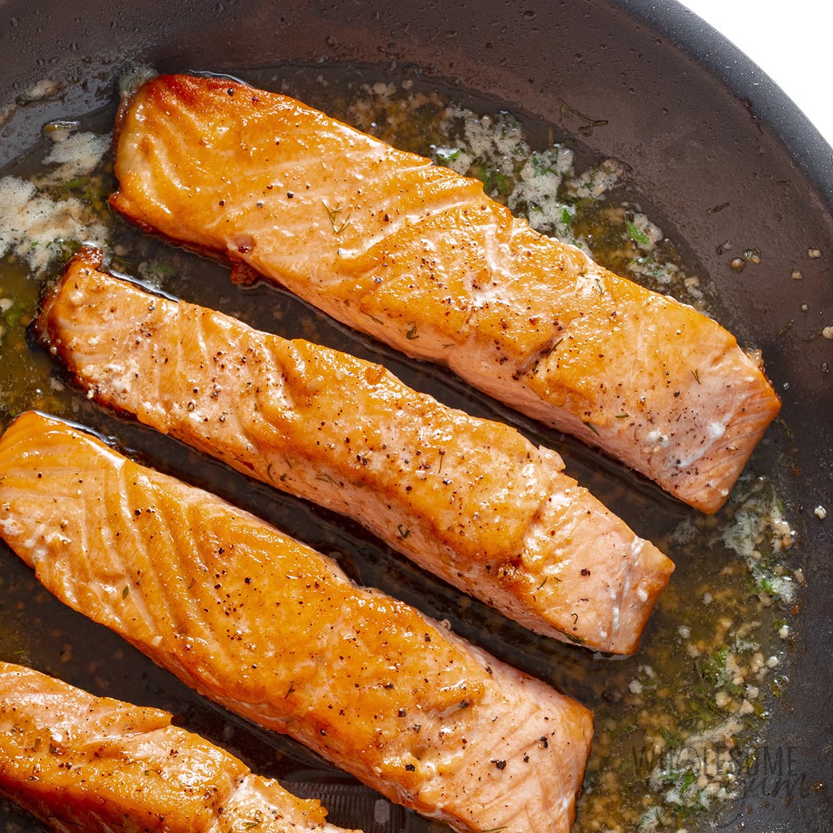 Fish in a skillet.